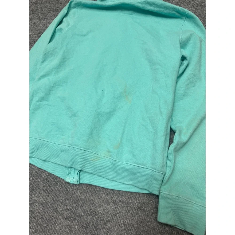 *The‎ Childrens Place Girls XL 14 Aqua Teal Silver Glitter Heart Zip Up Hoodie